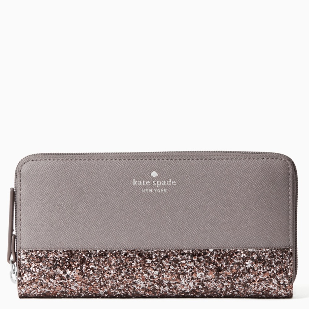 MAKE AN OFFER Kate Spade Greta Court Neda Zip Wallet Cityscape Glitter